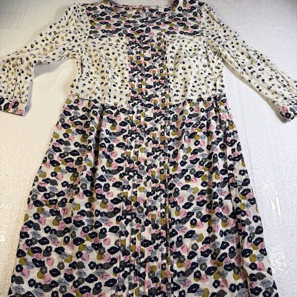 EUC‎ Boden Hopscotch Ivory Poppy Meadow Dress Size US 6R  Pink Navy - Picture 14 of 14